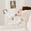 3Pairs Plush Bow Fleece Socks Solid Color Sleeping Socks Women Fashion Coral Fleece Socks  Girls