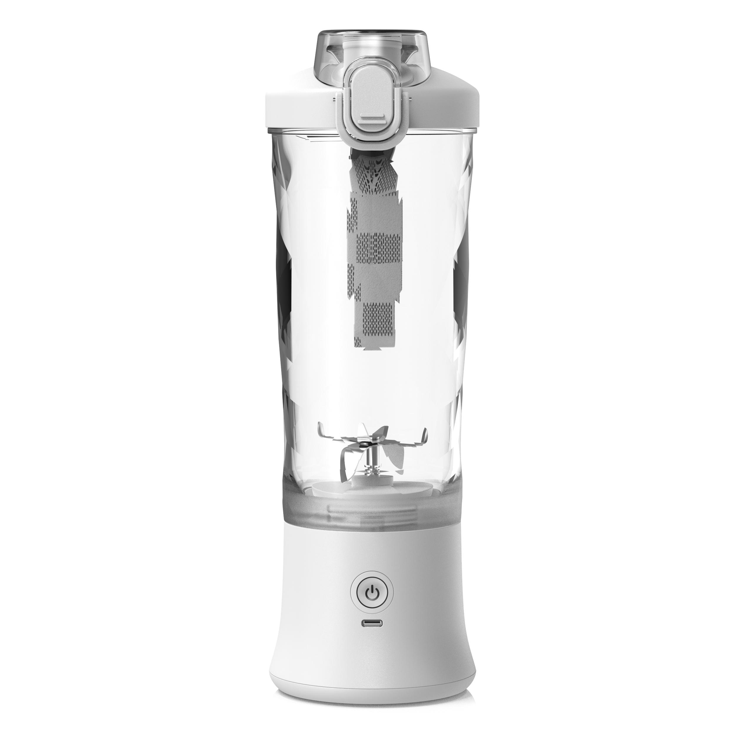 

Портативный блендер-соковыжималка IPX7 Беспроводная соковыжималка для фруктов с зарядкой от USB 600 мл Большая емкость для сока для спорта белый