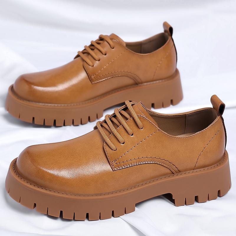 

Модные мужские туфли на свадьбу, вечернее платье, натуральная кожа, туфли-дерби на шнуровке, черные, коричневые, джентльменские туфли на платформе, zapato hombre 9.5 коричневый