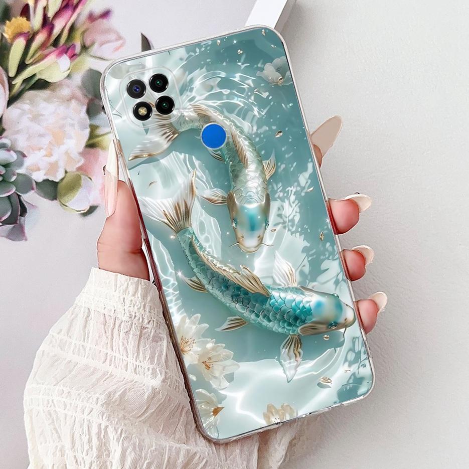 For Xiaomi Redmi 9C Case 6.53'' Cute Love Heart Painted Cover Soft Slim Phone Case For Xiaomi Redmi 9C NFC Redmi9C Fundas Bumper