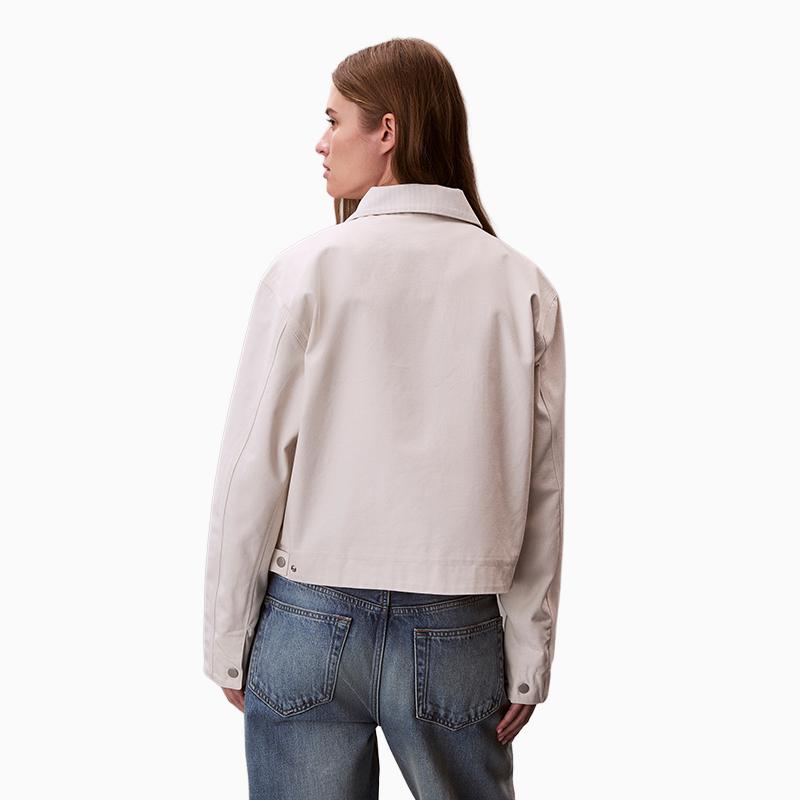 Calvin Klein Trendy Casual Minimalist Letter Embroidered Structured Polo Jacket Women Jackets 47F527G