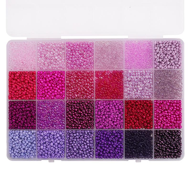 24-compartment seed bead set, 3mm bead material kit for diy bracelet, necklace, and jewelry making