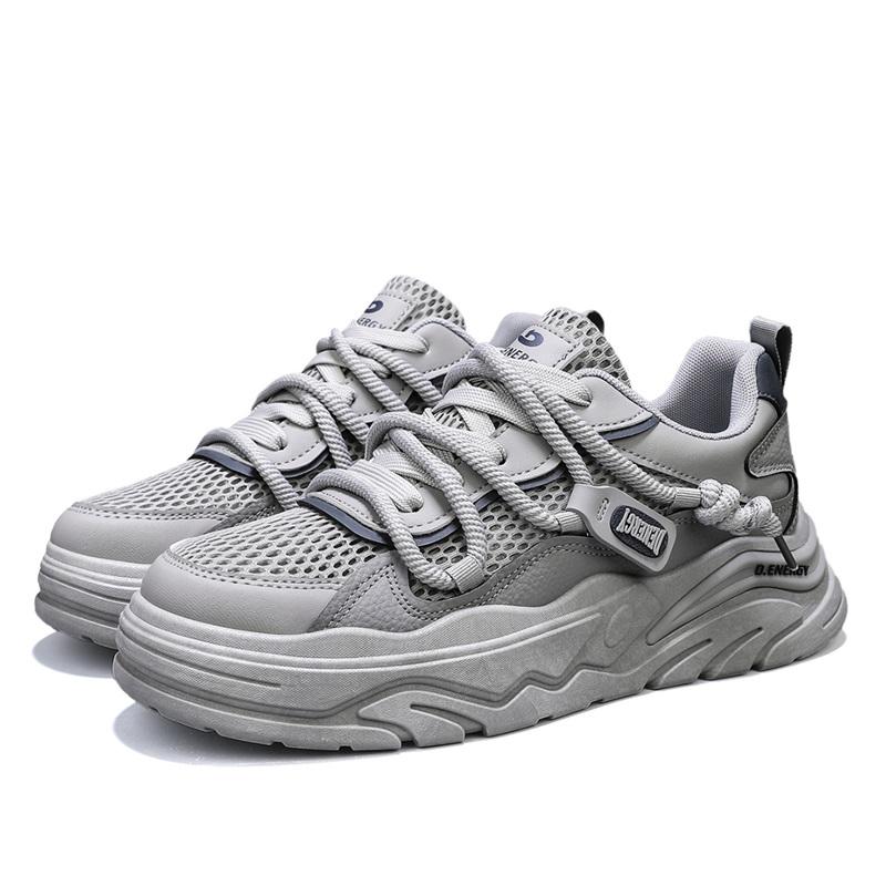Men's shoes summer mesh breathable thick sole height increasing versatile casual sports shoes Korean version trendy men's shoes