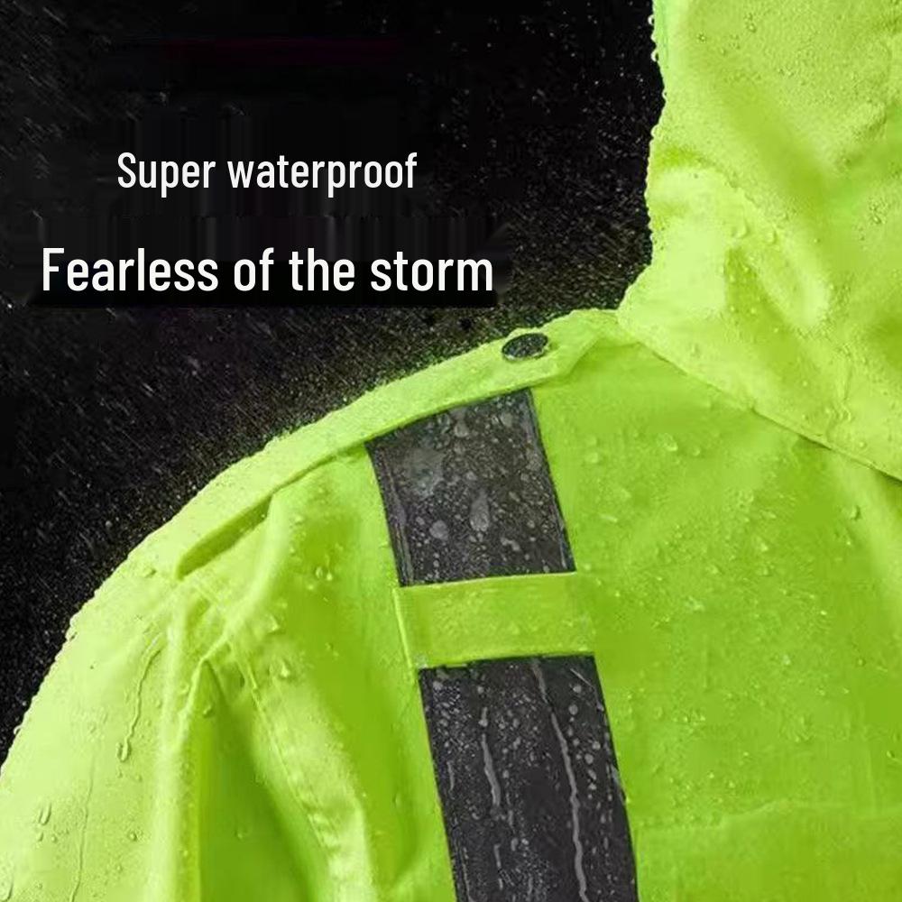 Reflective Raincoat and Pants Set for Traffic Safety and Rain Protection
