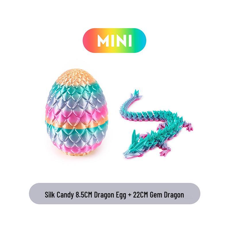 3D Printed Gradient Dragon Egg Model Toy - Creative Chinese Dragon Desk Ornament Gift