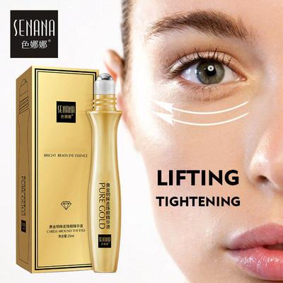 24K Whitening Bright Eyes Roll-on Serum Remove Puffiness Dark Circles Eye Fine Lines Anti-Aging Moisturizing Firming Eye Cream