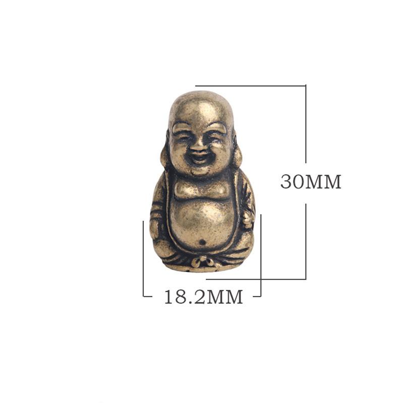 Reine Messing Lachender Buddha Statue Heimdeko Büro Schreibtisch Dekorationen Ornamente Antike Maitreya Buddha Buddhismus Skulptur Kunsthandwerk