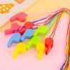 24pcs Plastic Whistle with Hanging Rope Colorful Bulk Whistles Cheerleading Supplies Cheering Props Activity Gifts