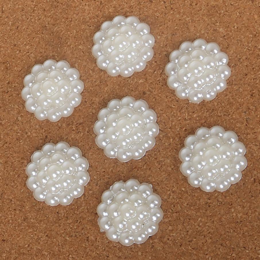 20-200Pcs Ivory Flatback Half Round Pearl Craft ABS Resin Imitation Pearl Resin Scrapbook Beads For DIY Decoration Handmade Craft Accessories
