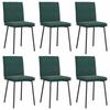 VidaXL Dining Chairs Set of 6 Dark Green Velvet 3315616