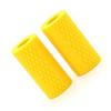 2Pcs Silicone Barbell Grips Prevent Slip Thick Bar Dumbbell Grips for Weightlifting Muscle Growth Hands Stress Relieve Yellow