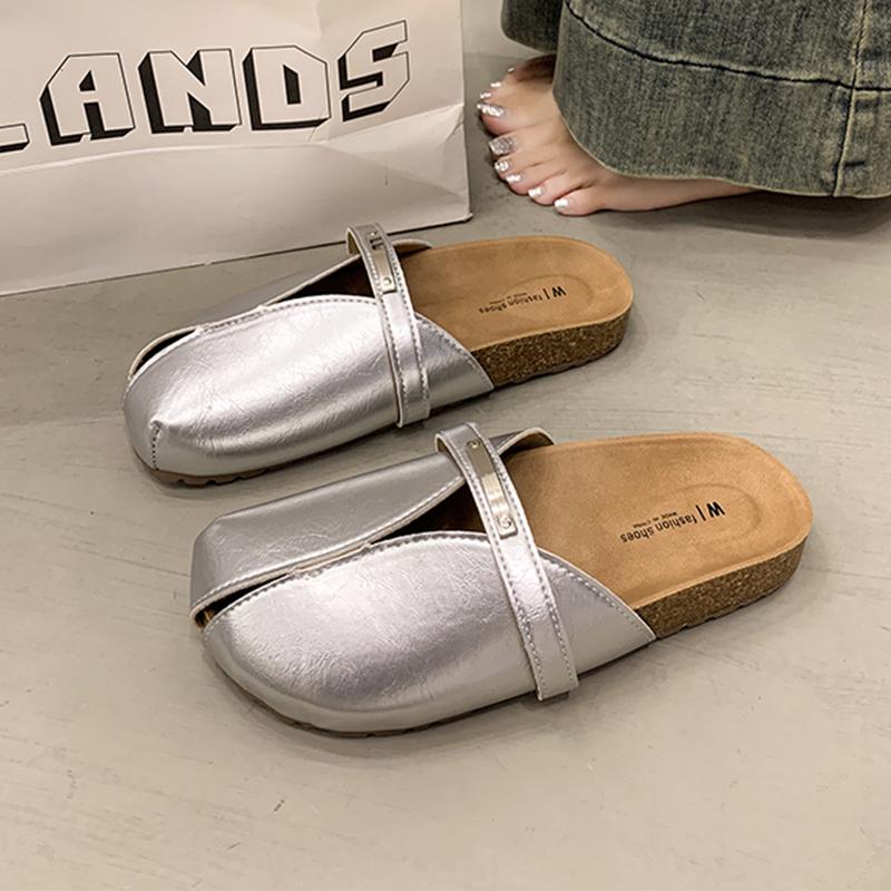 Flats Women's Slippers Fashion Mules Shoes Walking Summer Dress Sandals 2025 Woman Casual Beach Flip Flops Classic Slides Mujer