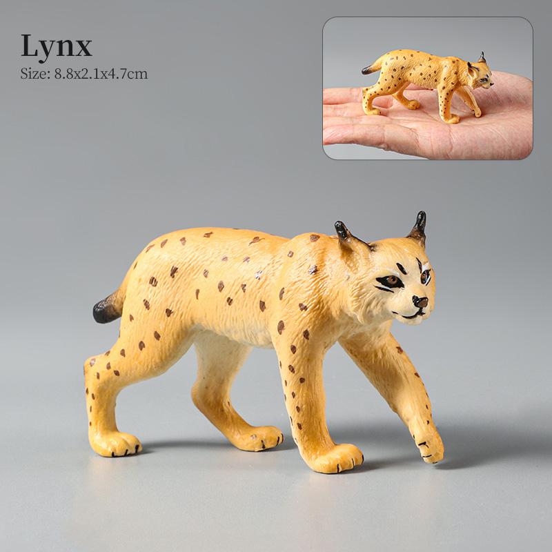 Montessori Wild Animals Model Toy Set - Lion Elephant Antelope Action Figures Miniature Zoo Figurines Educational Kids Gift