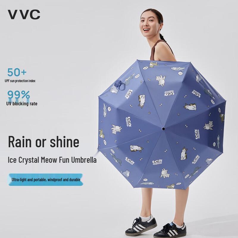 VVC Ice Crystal Cat Fun UV Protection Sun Umbrella