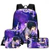 3Pcs Set Kids Backpack with Crossbody Bag & Pencil Bag, Cartoon NARUTO Lightweight School Bag for Boys & Girls Aged 5-9