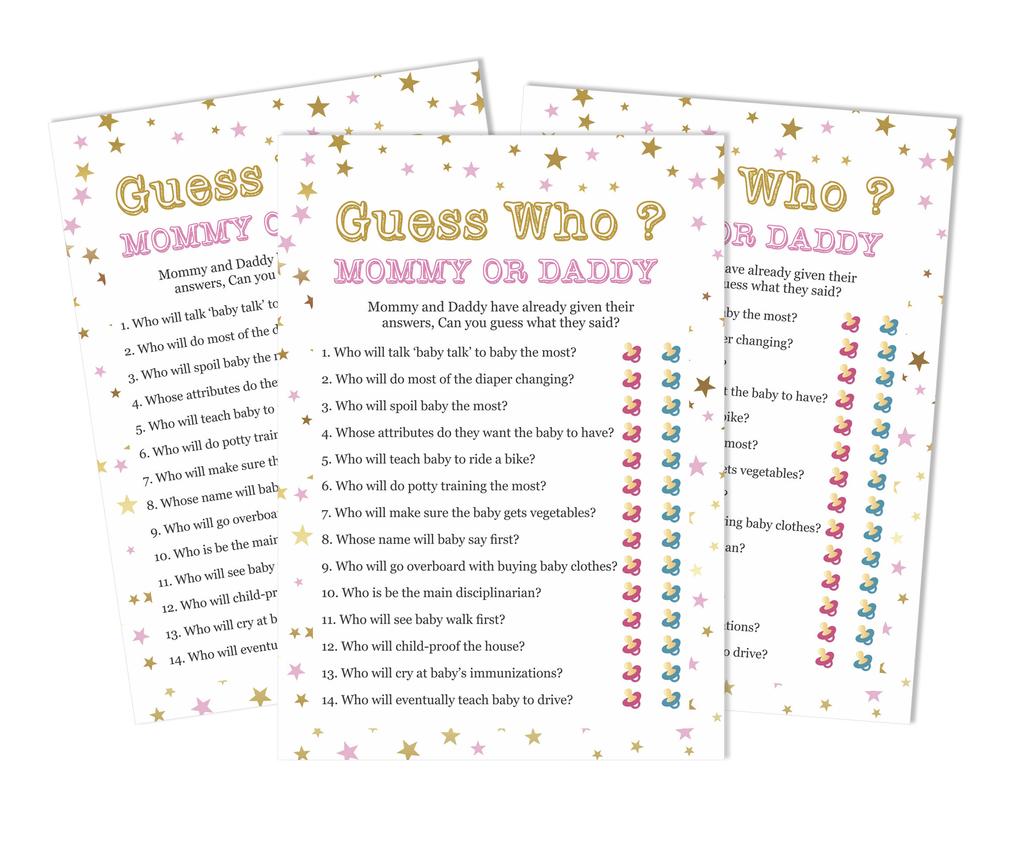 Inkdotpot 50-PackA  Baby WordA  ScrambleA  Baby ShowerA  Game Cards Confetti Star Gender Neutral Party Supplies-Fun Baby Shower