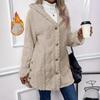 2024 Autumn/Winter Women's Mid-Length Plush Hooded Coat - European & American Style