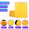 Yellow Kraft Bubble Mailer: Thick, Self-Sealing, Waterproof, Clothing Packaging with Logo.