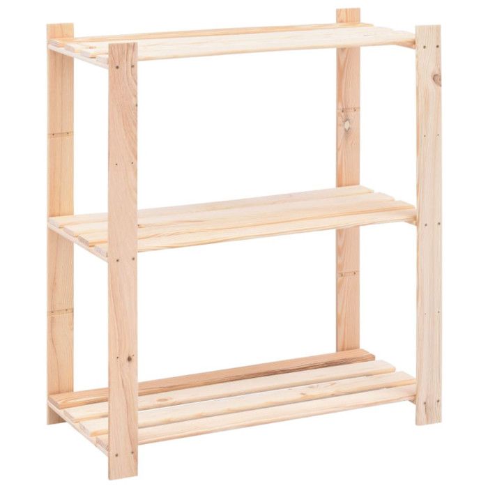 VidaXL 3-Tier Storage Shelves 3 Pcs 80x38x90 Cm Pine 150 Kg