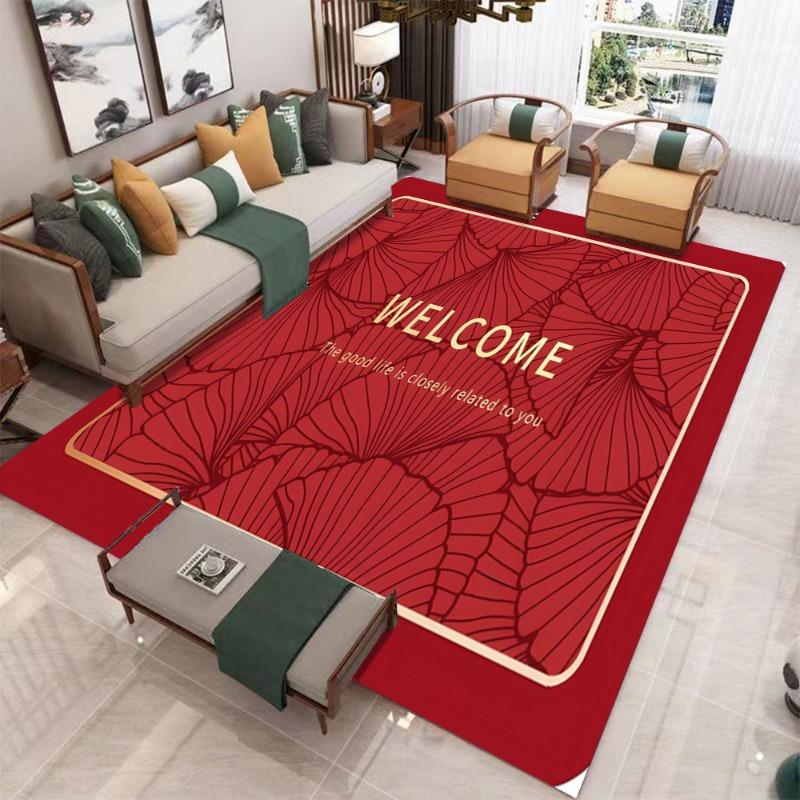 HOT Merry Christmas Carpet Beige Living Rooms Large Area Rug Bedroom Anti Slip Dining Room Carpets Decoration New Year Mat Party