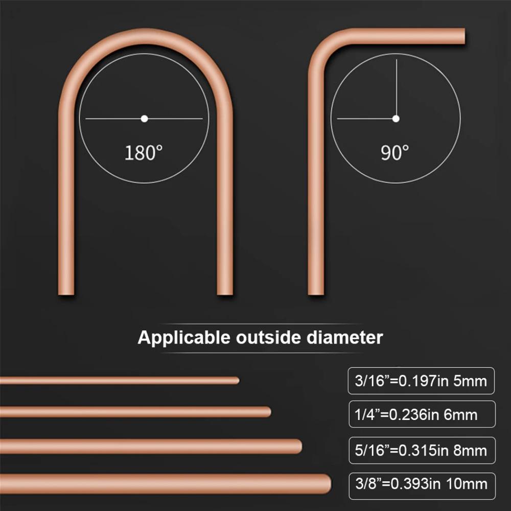180 Degree 4-In-1 5/6/8/10mm Combination Tube Bender for Copper Tube/Aluminum Tube/Thin Iron Tube/ Thin Stainless Steel Tube