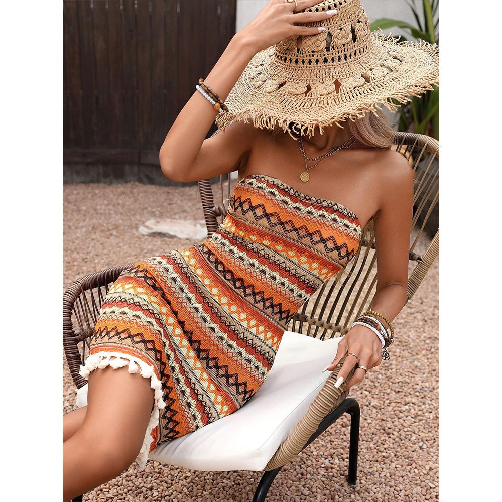 Ärmelloses trägerloses Bodycon Minikleid für Damen, Modekleid, Perfekt für lässige Urlaube