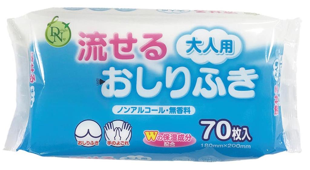 Flushable wet wipes for 70 sheets Daiichi Paper adults, / Co., Ltd.