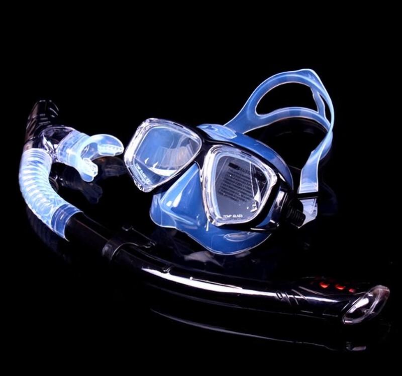 SBART Kids Tempered Glass Diving Mask and Full Dry Snorkel Set