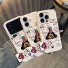 Line Big Ear Dog for Apple 17pro Phone Case 16proma X Soft Rubber 13p Imitation Leather 12pro Cartoon