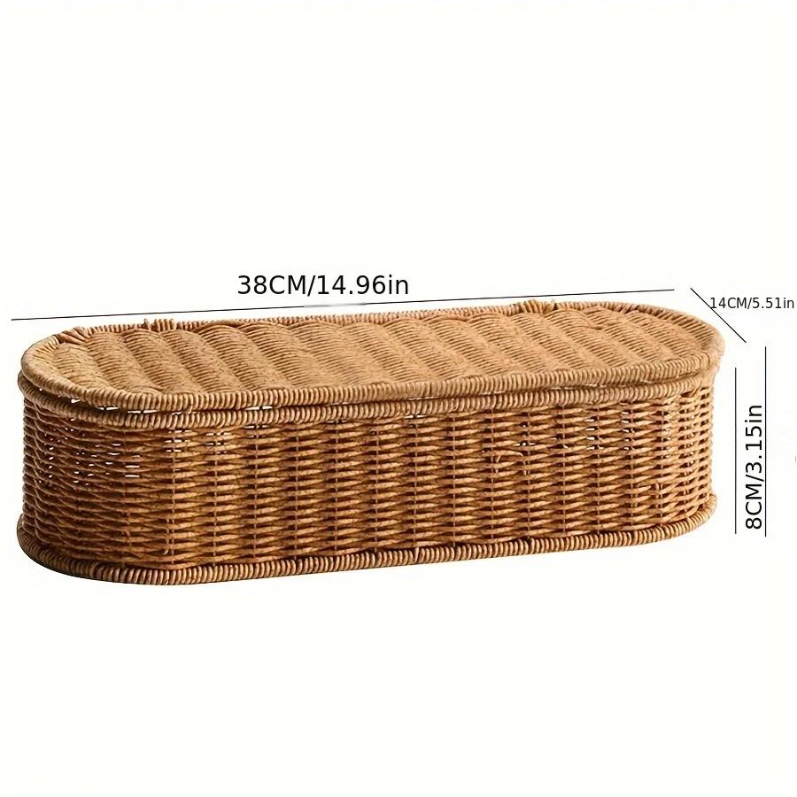 Boho-Stil Geflochtener Aufbewahrungskorb aus Kunst rattan – Geflochtene Box, Staubdichter Geschirrkorb, Heimdekoration & Küchenorganisation