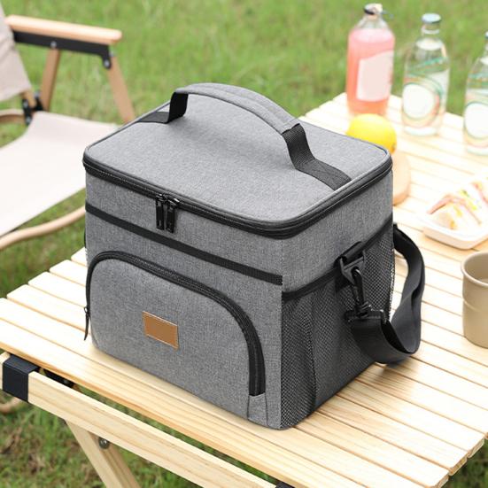 Auslaufsichere Picknicktasche mit großem Fassungsvermögen, 3-lagigem Isoliersystem, verstellbaren Gurten, Lebensmittel-Organizer-Tragetasche