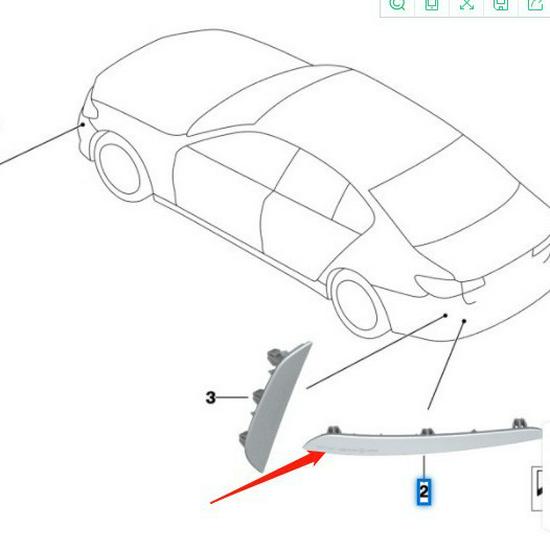Reflectores de Parachoques Trasero BMW Serie 5/G30 (63147851577, 63147851578)
