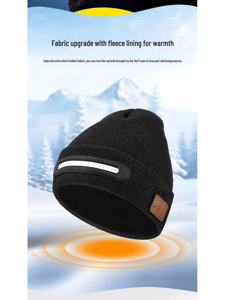 Svítící LED Bluetooth hudební klobouk s bezdrátovými sluchátky