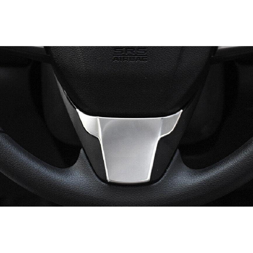 For Honda CR-V CRV 2017- Silver Steel Steering Wheel Sheet Sticker Trim 1Pcs