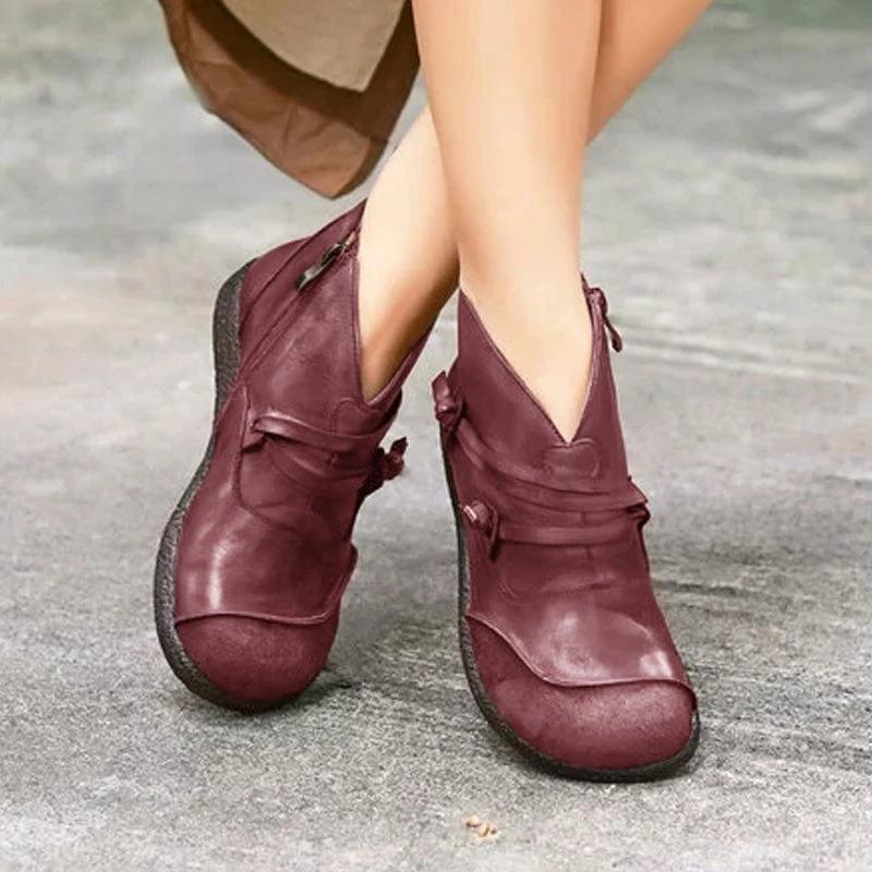 Móda Podzim Zima Retro Dámské Boty Módní Pravá Kůže Kotníkové Boty Zapatos De Mujer Vintage Teplé Botas Botines Mujer