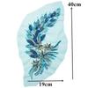 Blue Black Gold Sequined Embroidery Patches Lace Trims Mesh DIY Lace Fabrics Applique Sequins Patches