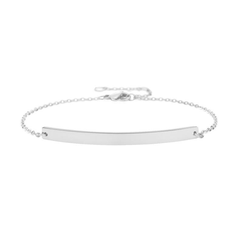Simple Geometric Stainless Steel Bracelet – European & American Style, Light Luxury, Customizable Couple Bangle