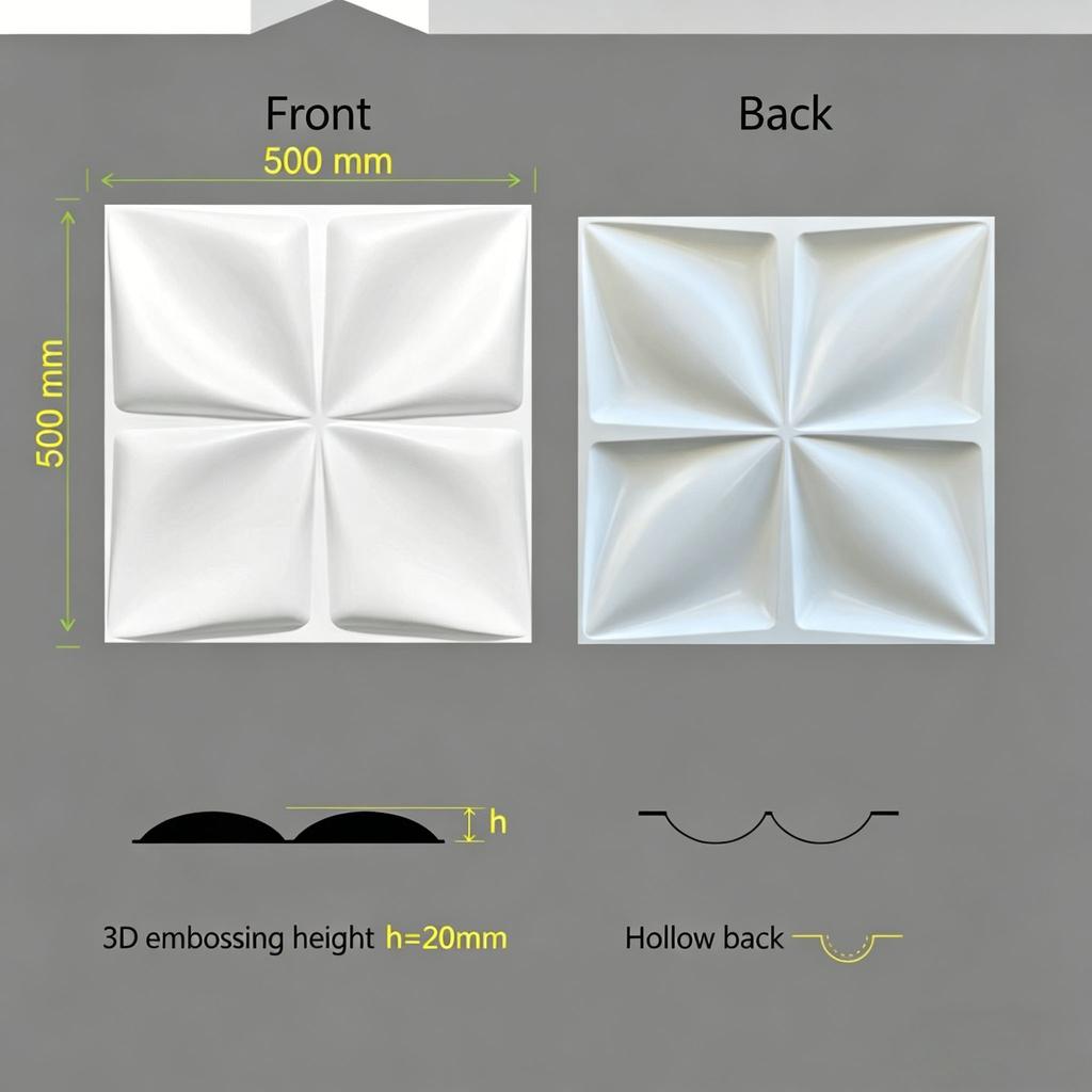 12 Pannelli Murali 3D Goffrati PVC Spessore 0,8 cm per Decorazione Parete di Sfondo Casa Hotel
