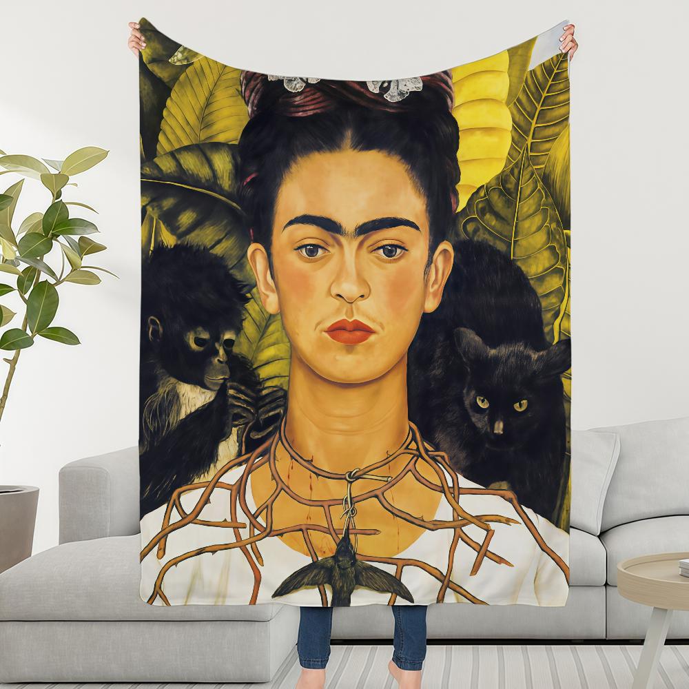 Blanket F-FridaS-ES Throw Super Cosy Plush Living Room Sofa Artwork Couch K-KahloS-ES Childish Birthday Gifts