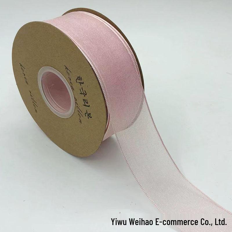Rainbow Pearl Yarn Ribbon for DIY Projects – 4cm Headwear, Bouquet, and Fresh Flower Packaging Bow Streamer