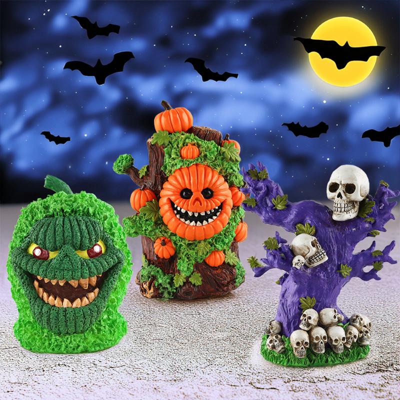 Spooky Skull Tree Spirit Ornament Figurines Creative Resin Craft for Halloween Living Room Décor Unleash Your Dark Side