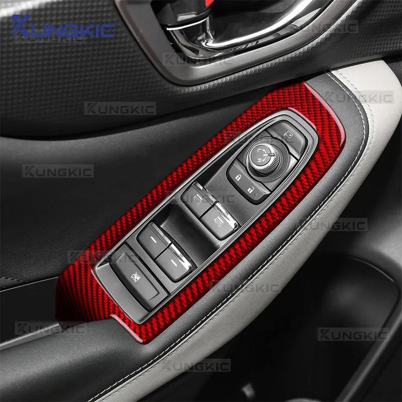 For Subaru Forester SK      2024 LHD RHD Real Soft Carbon Fiber Car Window Lift Button Panel Trim Sticker