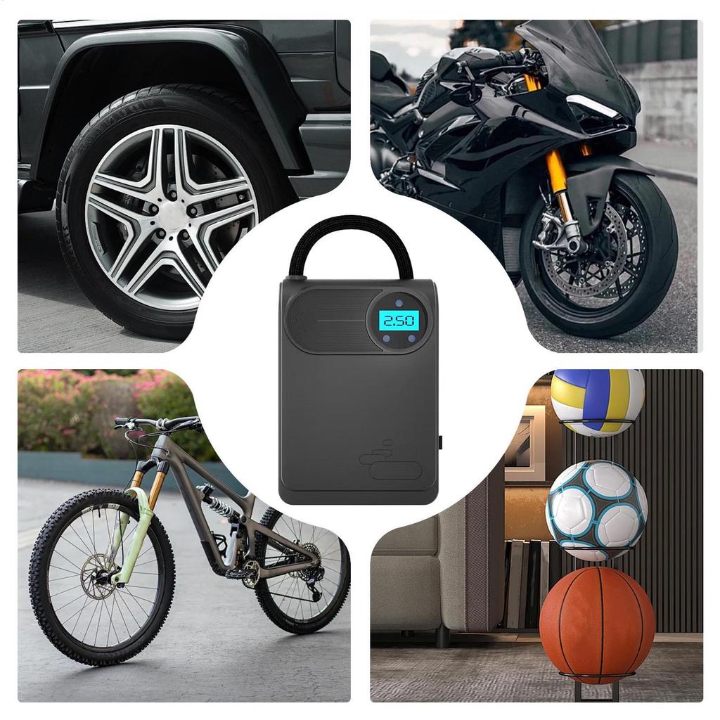 Air Pump For Car Tires Auto Shut Off Automotive Inflation Tool Smart Air Pump For Car Tires For Motorcycles Bikes Bicycle