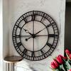 Clock Iron Hand-Crafted Extra Large Analog Wall Clock/Black Colour/Intricate Design, 36 In (90 Cm'S)