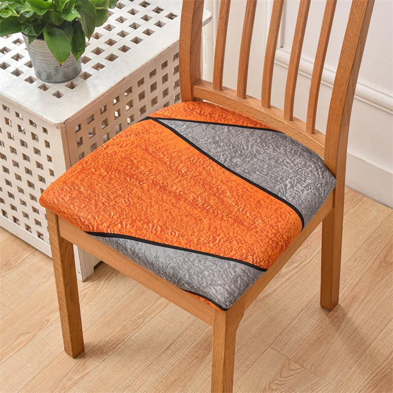 1Pc Elastic Chair Seat Cover Printed Spandex Dustproof Dining Room Chair Cushion Cover Anti Slip Chair  Cover