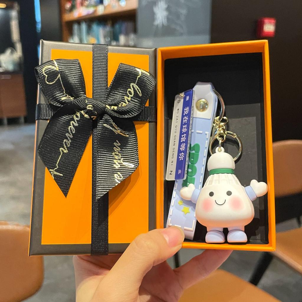 Original Badminton Figurine Keychain Fashionable Fun Cartoon Tennis Pendant Small Gift Football-related Souvenir