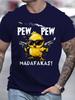 Summer men's 100% pure cotton casual loose oversized cool girl cartoon printed comfortable round neck short sleeved T-shirt top