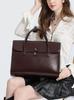 Echte Leder Aktentasche Damen Luxus Mode Vintage Büro Business OL Schulter Seitlich 14 Zoll Laptop Messenger Tragbare Tasche