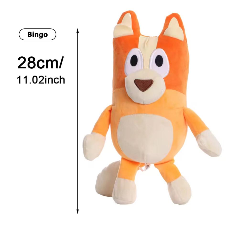 Cute Bluey Bingo Plush Toy Soft Cartoon Dog Doll Kids Festival Gifts Family Plush Toys