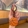 Cartoon 3D Rugby Football Pendant Volleyball Car Key Ring Personality Ball Leather Keychain  Gift